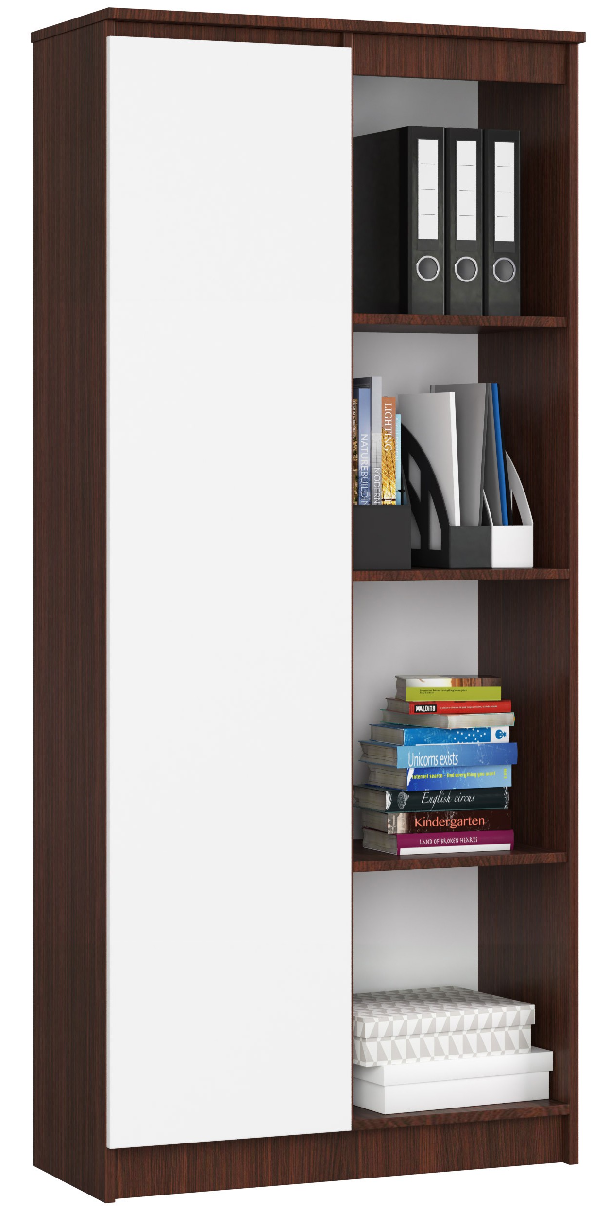 Regál R80 1D4P wenge/bílá