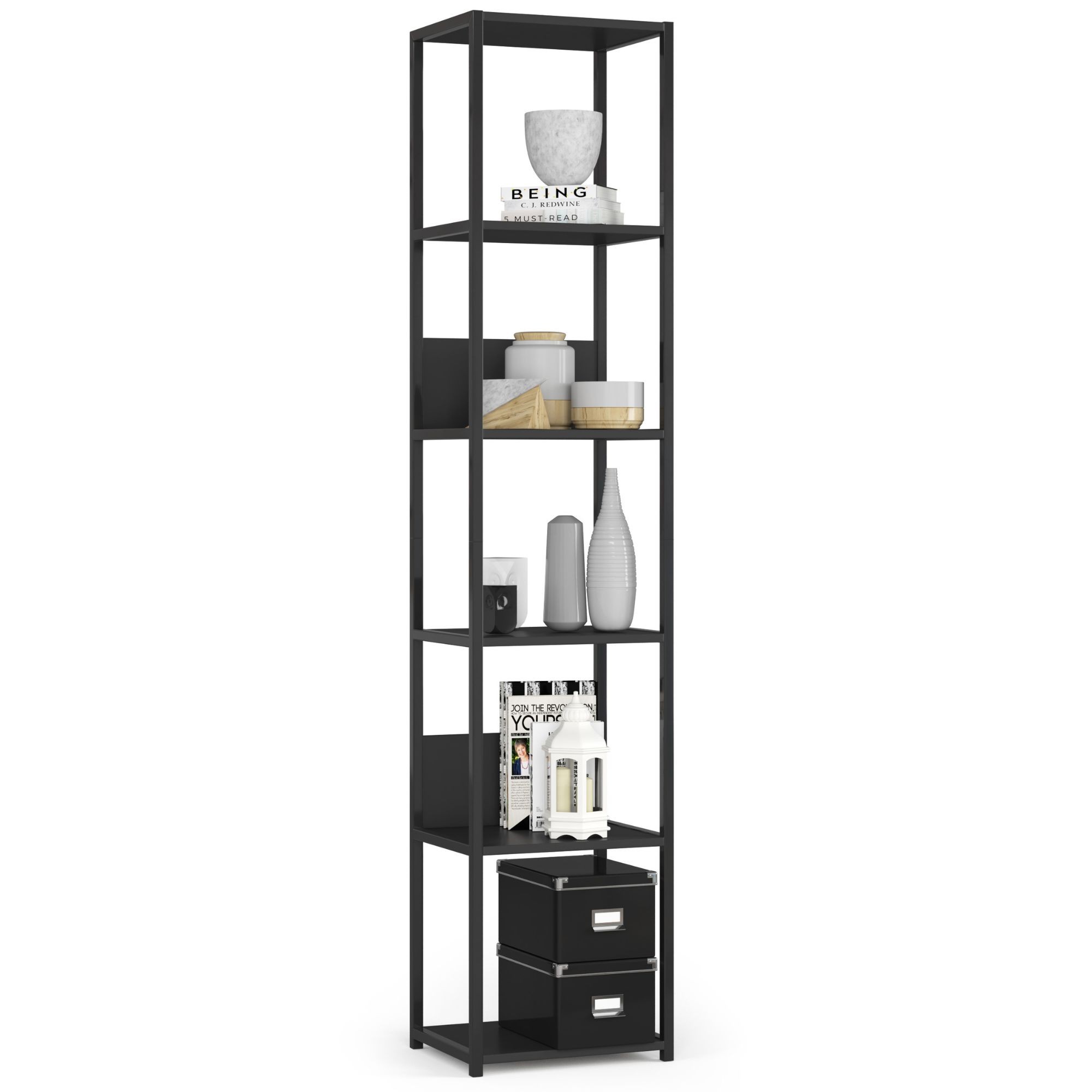 Kovový regál Loft 40 cm černá/černá