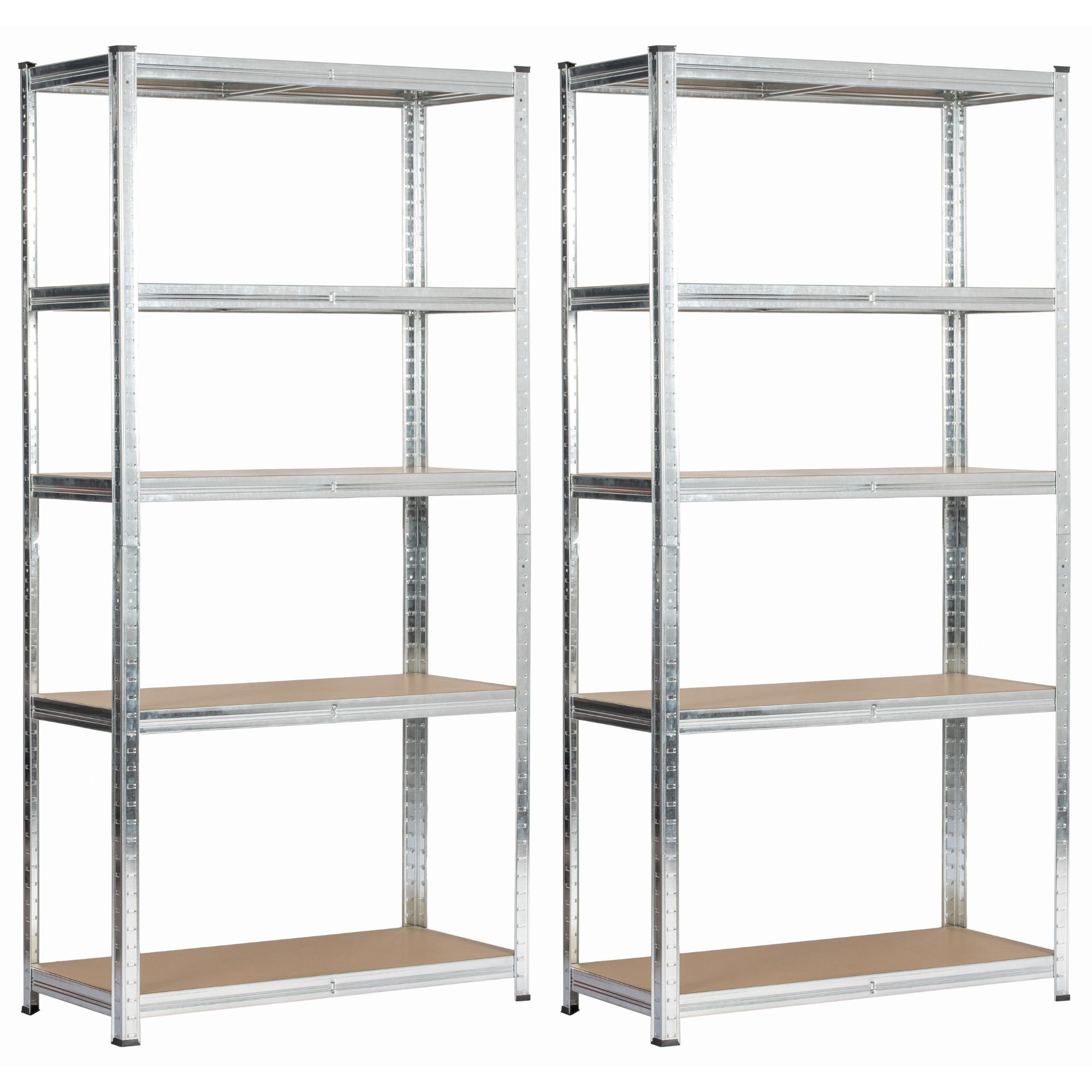 Kovový regál 80x40x180 cm stříbrný 2ks