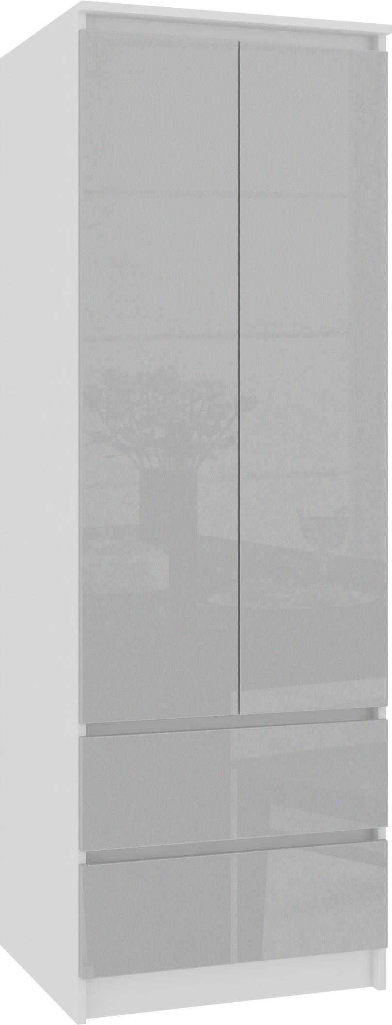 Šatní skříň Star S60 2D2SZ bílá/metalický lesk