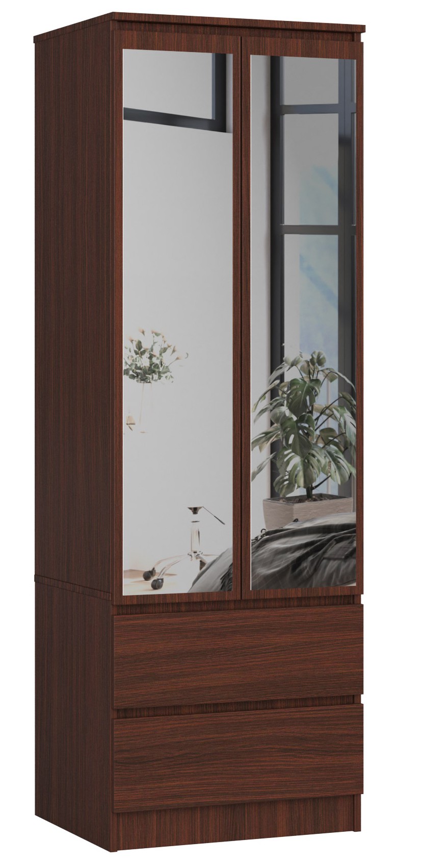 Šatní skříň Star S60 2D2SZ se zrcadlem wenge