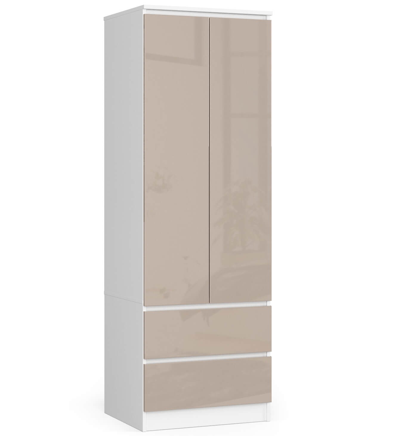 Šatní skříň Star S60 2D2SZ bílá/cappuccino
