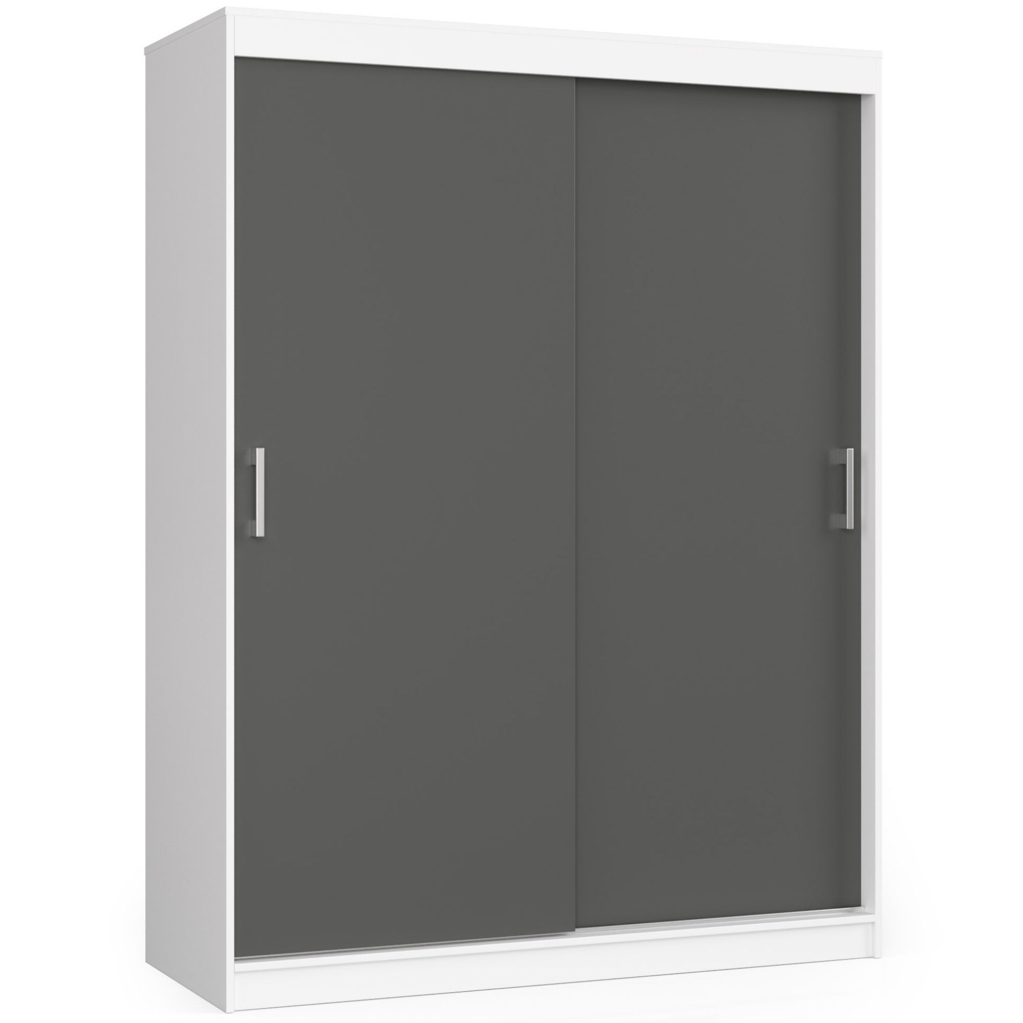 Šatní skříň posuvná Mono 150 cm bílá/grafitová šedá