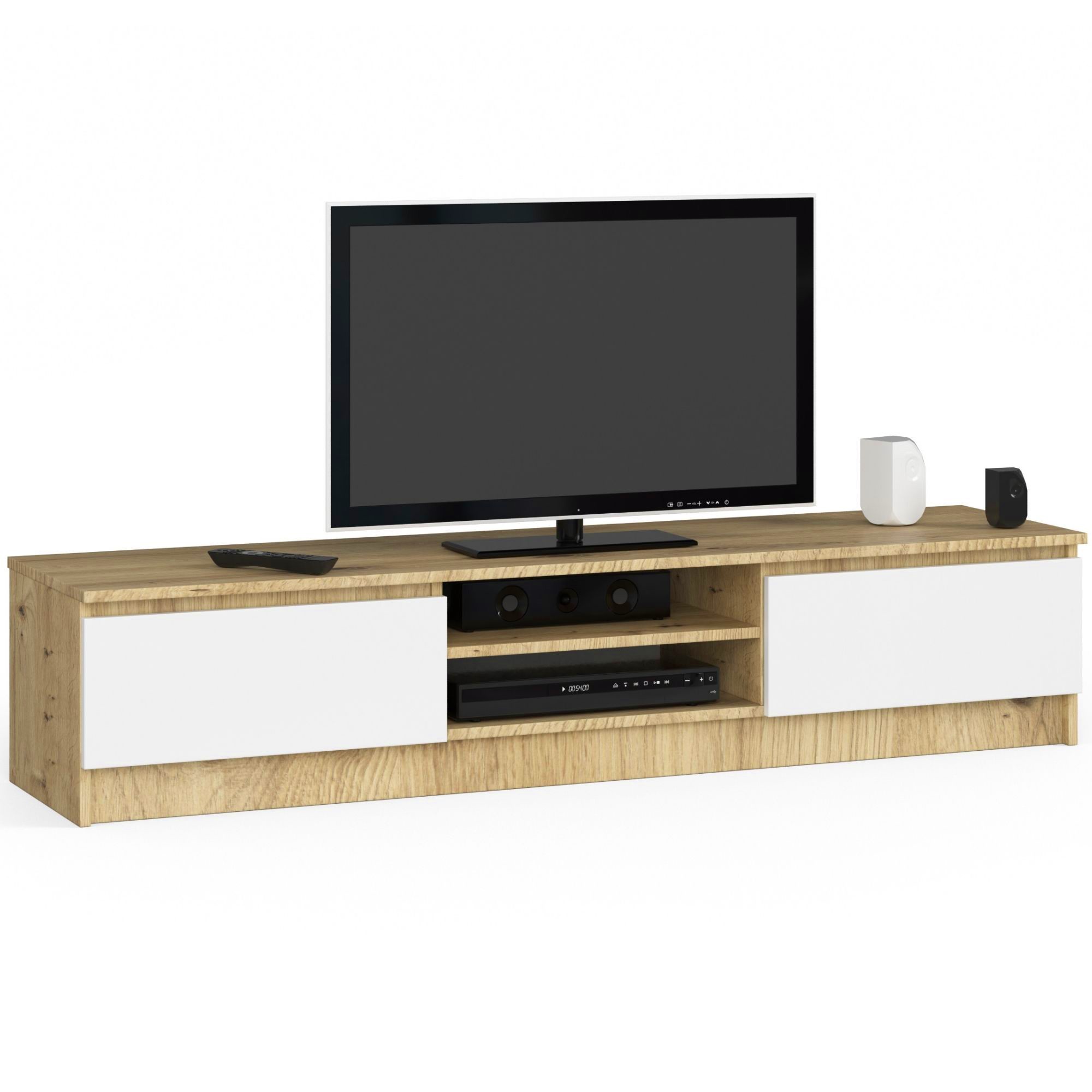 TV stolek K160 dub artisan/bílá