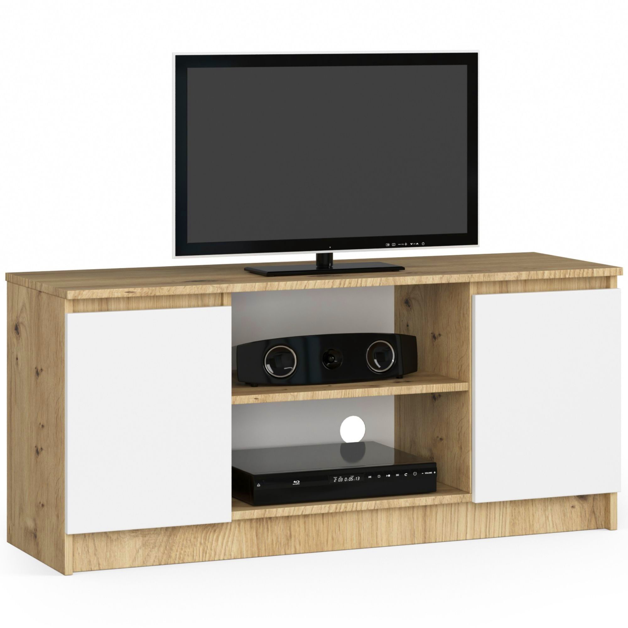 TV stolek K120 dub artisan/bílá