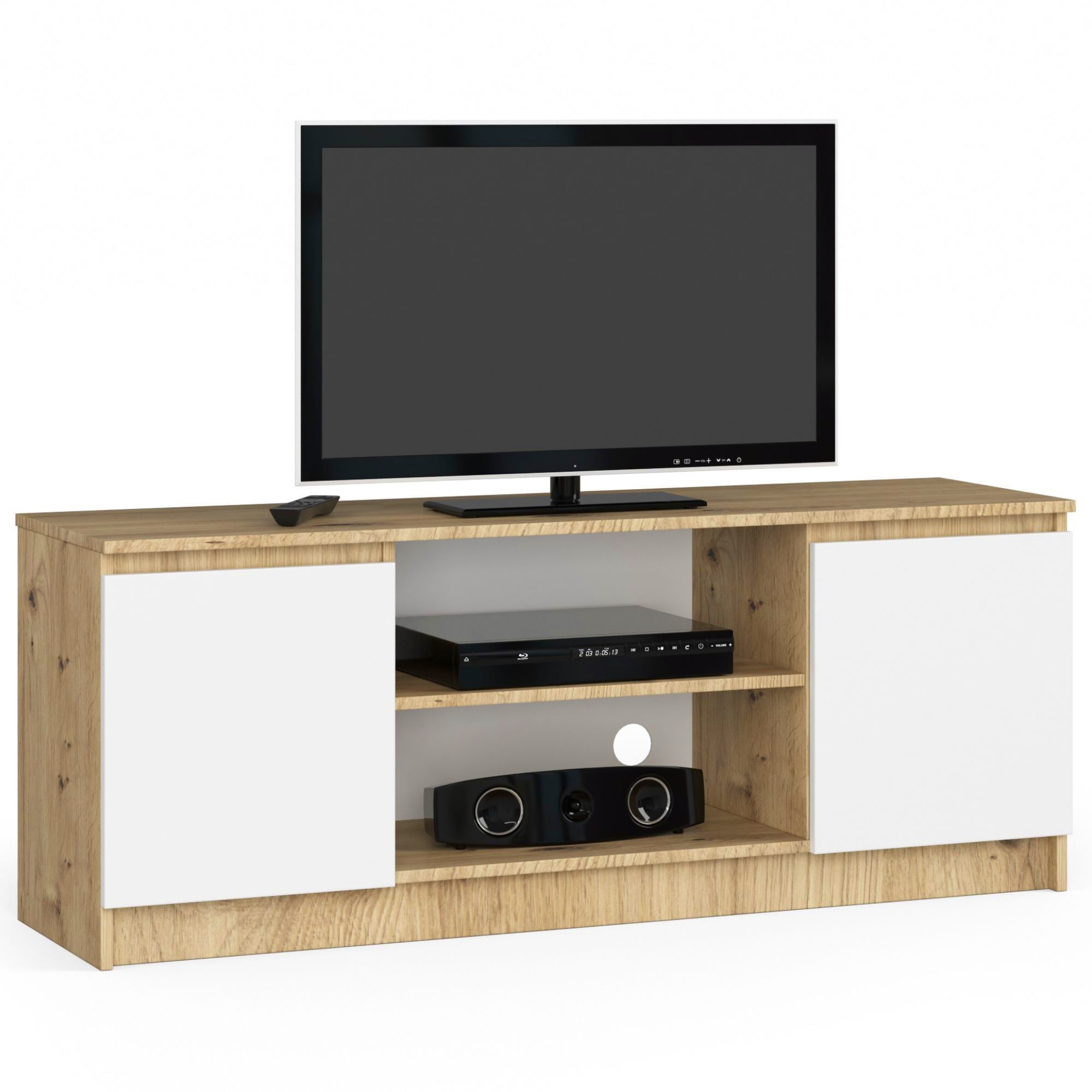 TV stolek K140 dub artisan/bílá