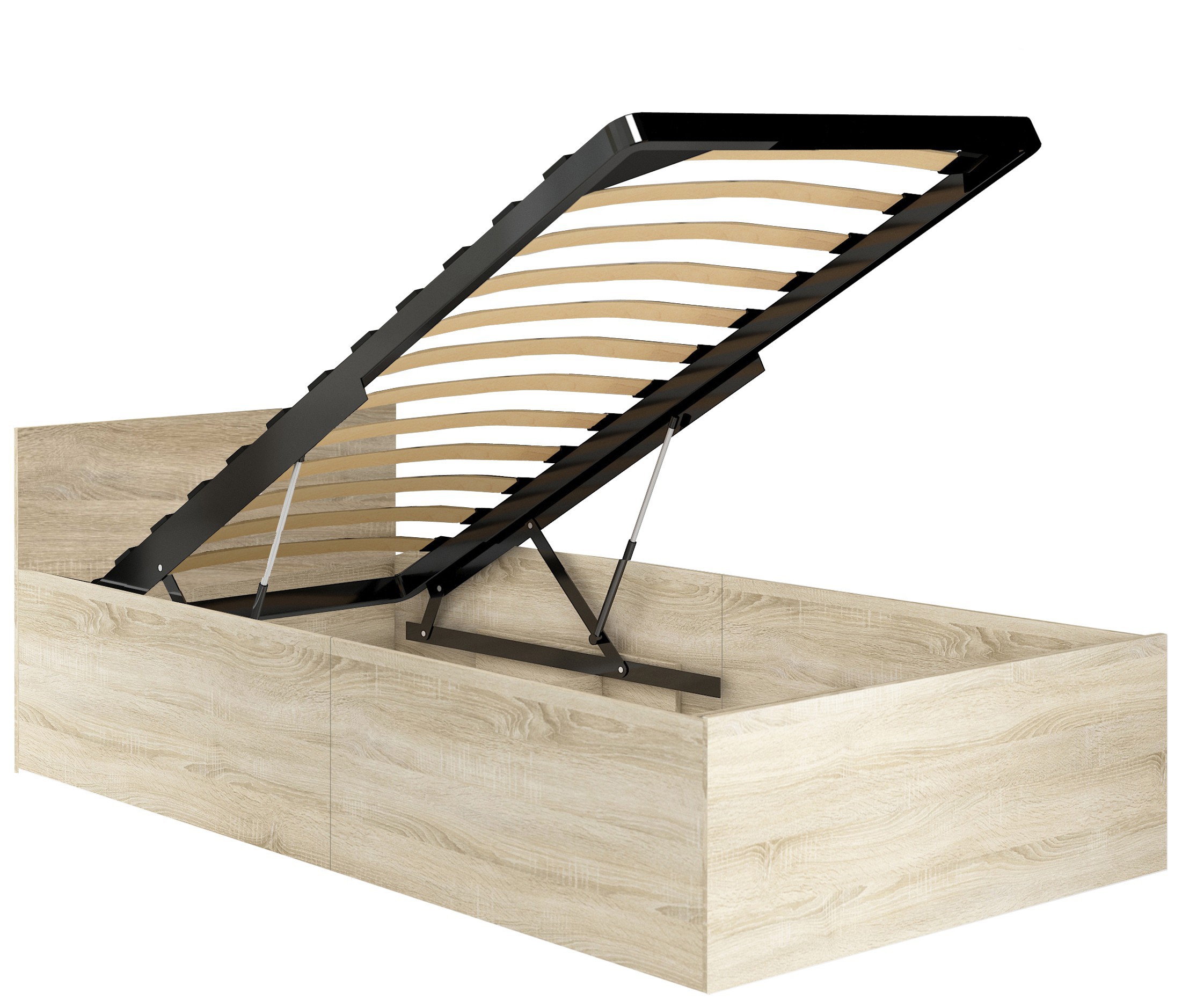 Postel CLP 90x200 cm dub sonoma - zvedací rošt