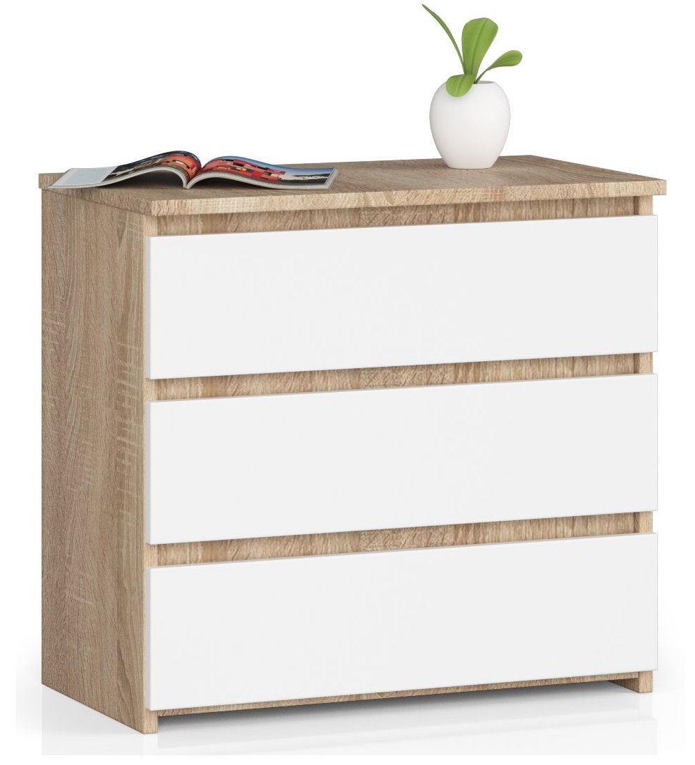 Komoda CL3 3SZ CLP dub sonoma/bílá