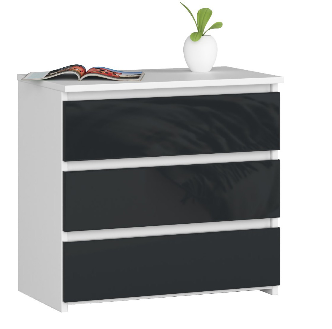 Komoda CL3 60 cm bílá/grafitový lesk