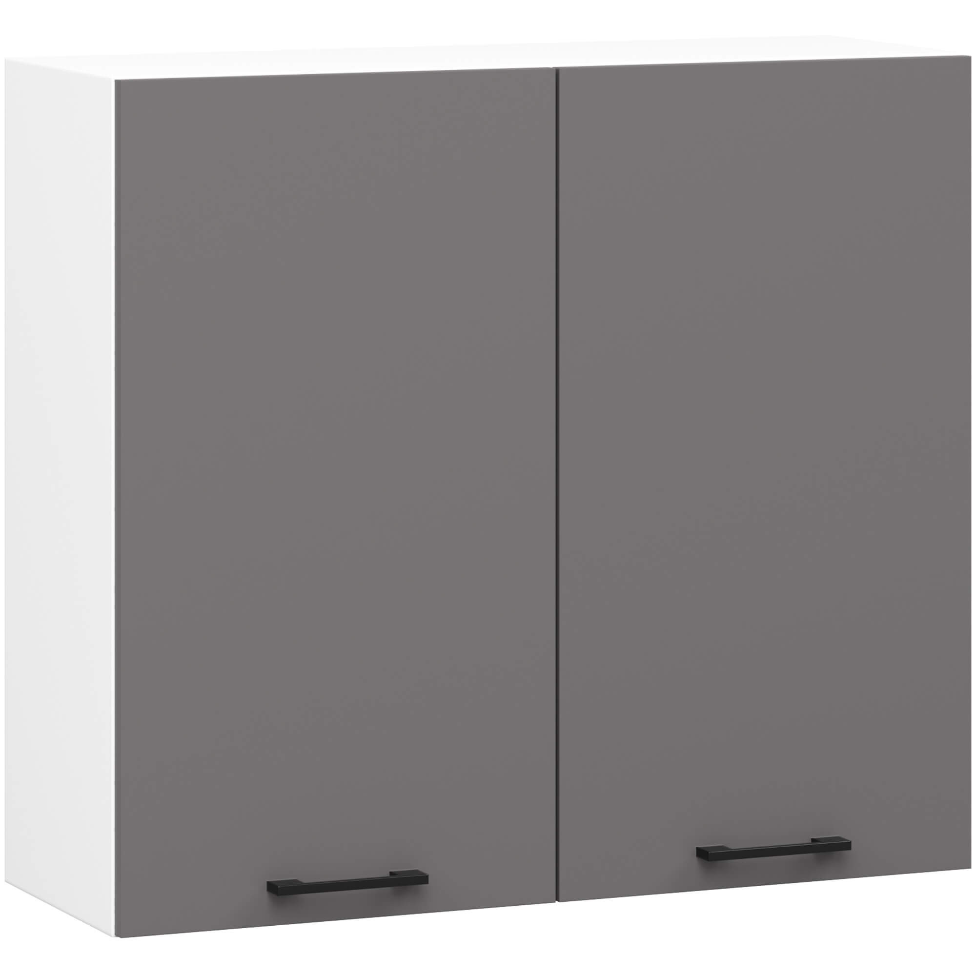 Skříňka OLIWIA W80 H720 Bílá / Grafit Šedá