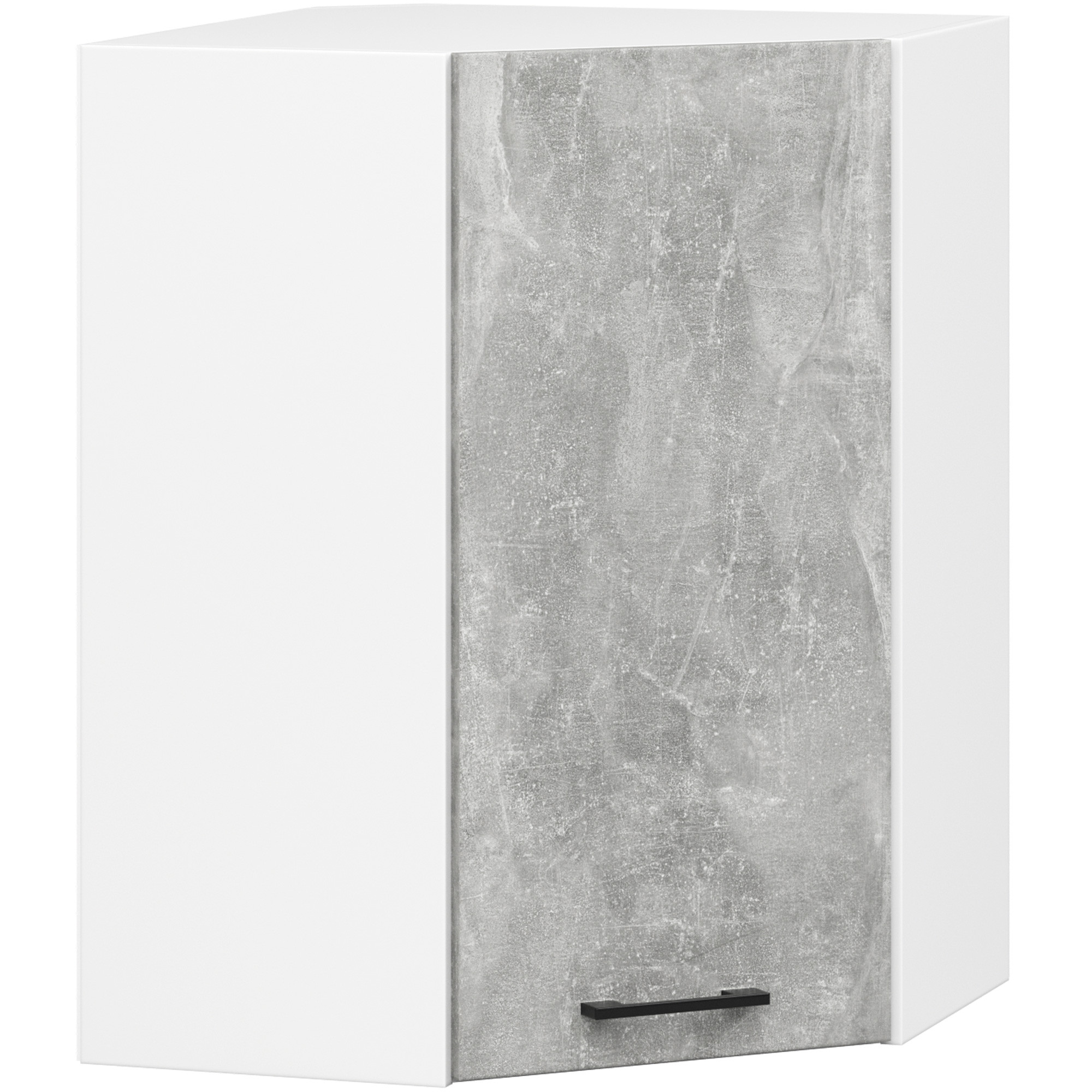 Kuchyňská nástěnná skříňka rohová W 60/60cm H720 Bílá / Beton