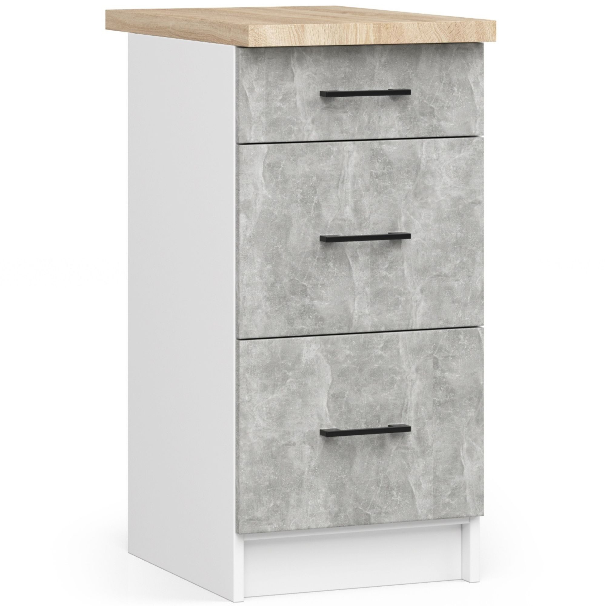 Skříňka OLIWIA S40 SZ3 + Deska Bílá / Beton