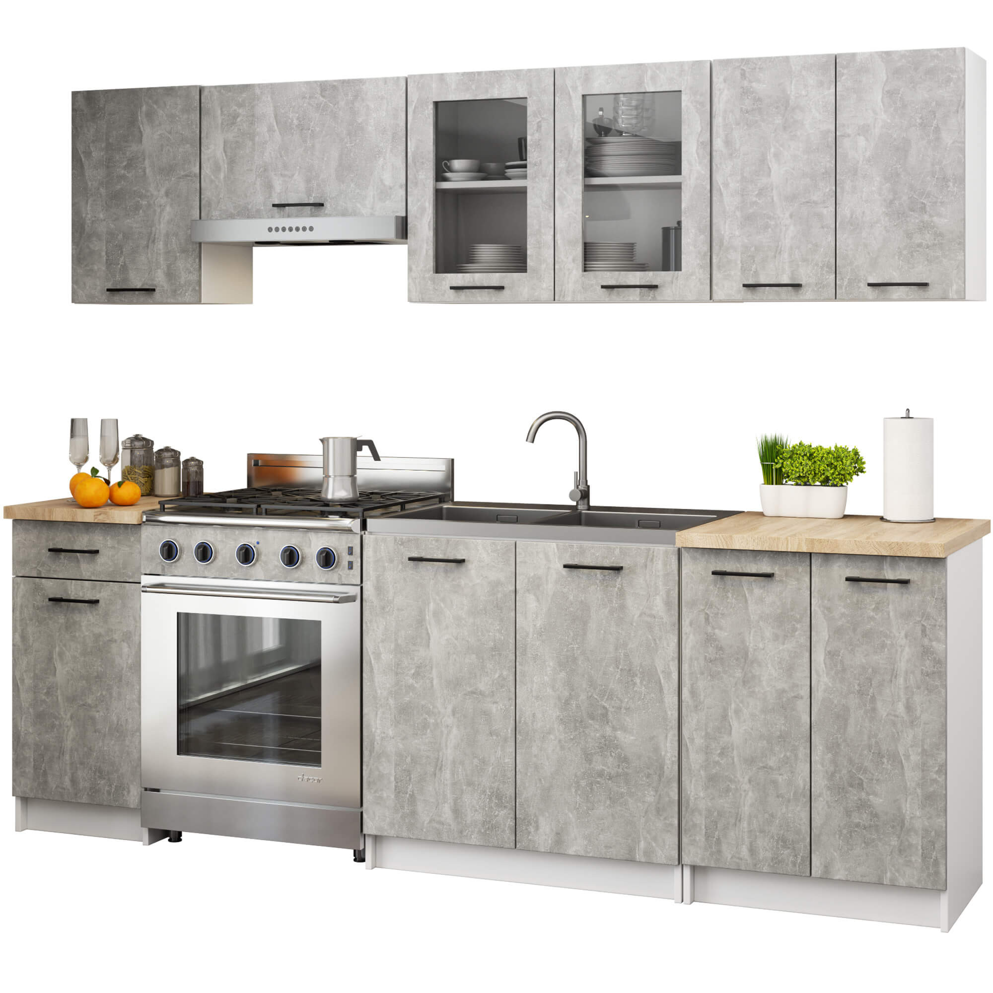 Kuchyňská sestava OLIWIA 2.4m beton