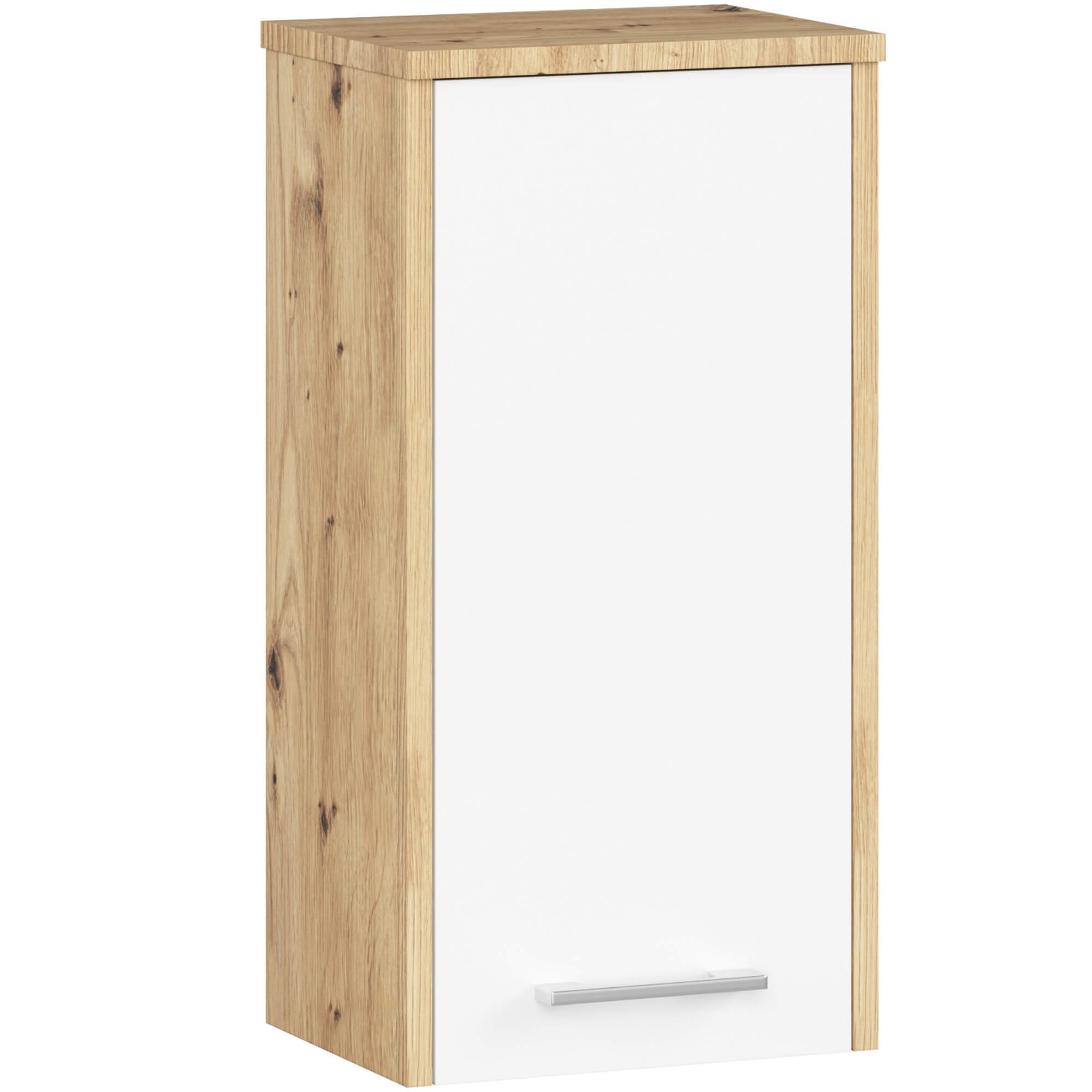 Koupelnová závěsná skříň FIN W30 1D Dub Artisan/ Bílá