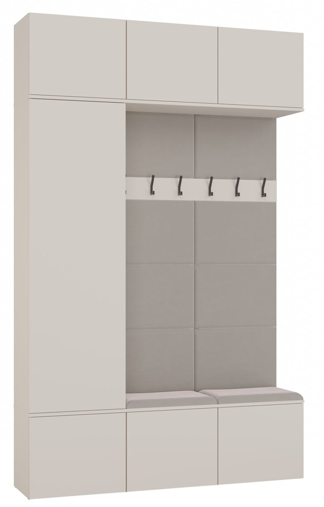 Předsíňová sestava III 1Sz2W Kaszmir Béžová Skříň + 2x Věšák