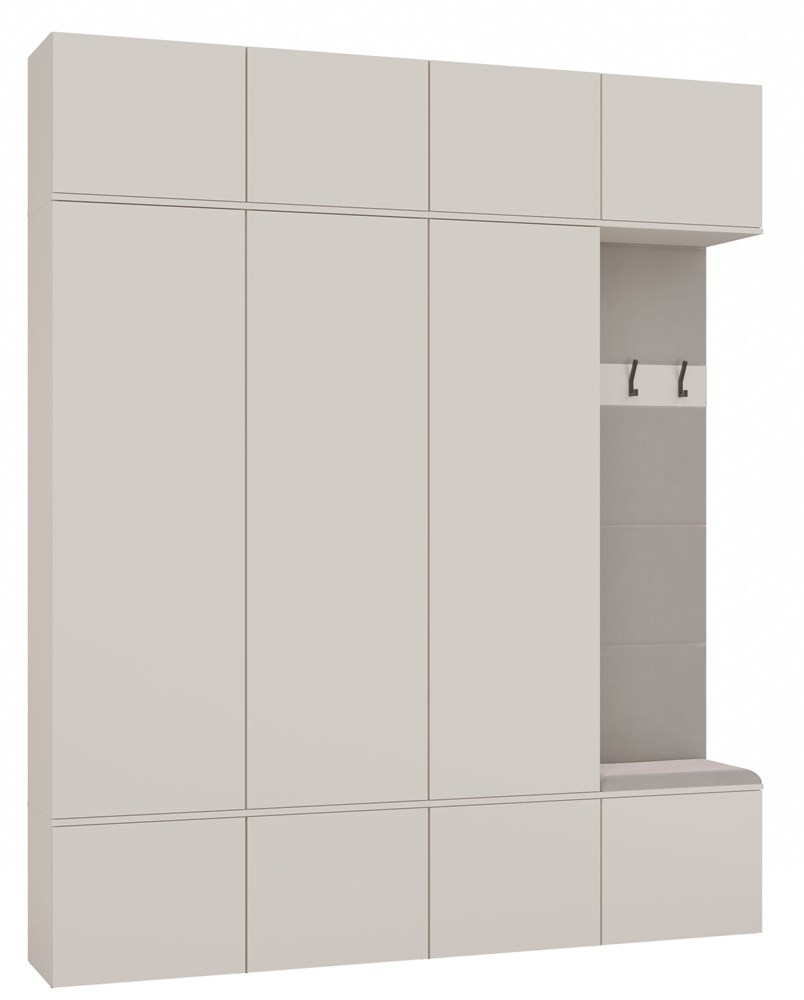 Předsíňová sestava HAGA IV 3Sz1W Kaszmir Béžová 3x Skříň + Věšák