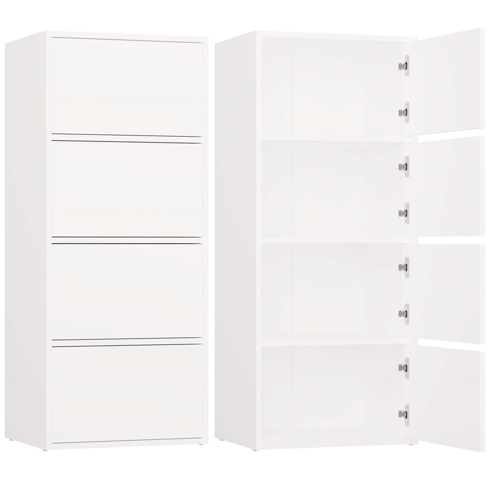 Komoda ALMA Bílá Skříňka 4 Dveře 4 Police