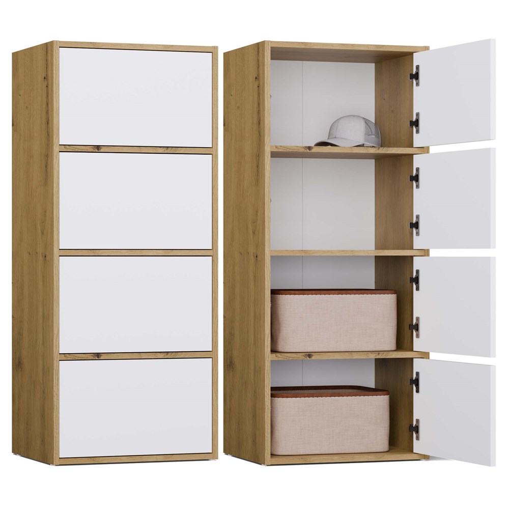 Komoda ALMA Front Bílá Korpus Dub Artisan