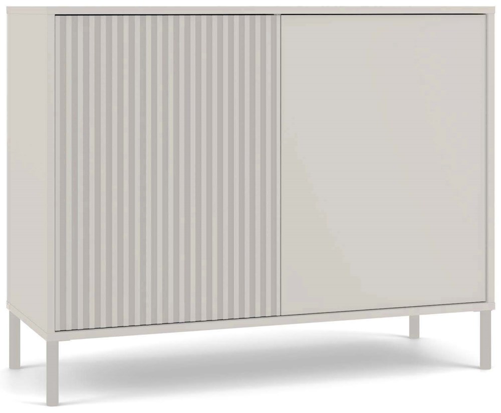 Komoda KAMARO 2D slim/hladká Kaszmir přední rýhované čelo + klasický