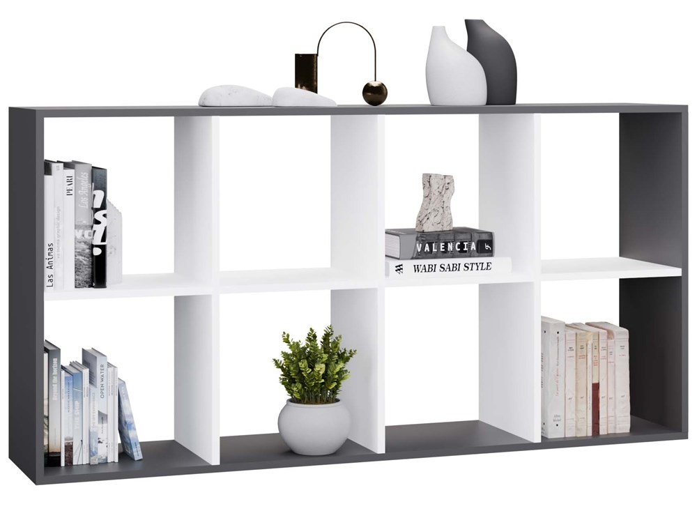 Regál Malax 2X4 Antracyt Bílá