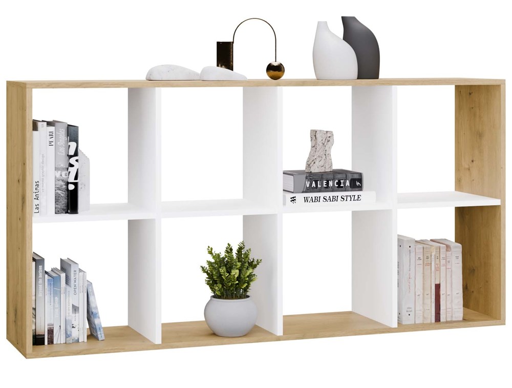 Regál Malax 2X4 Dub Artisan Bílá