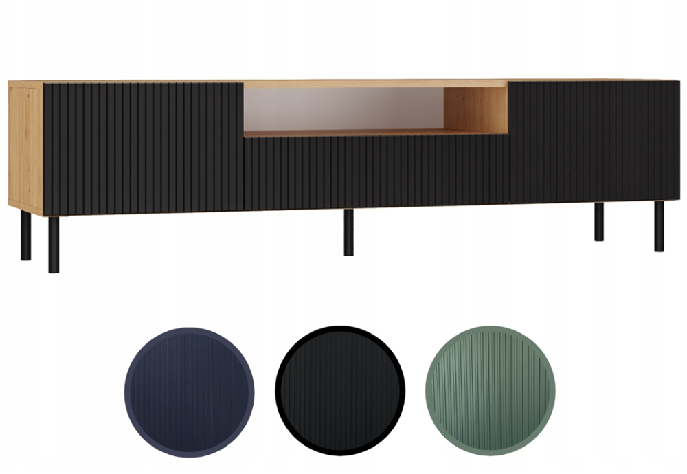 TV stolek Kama 160 Slim dub artisan/černá