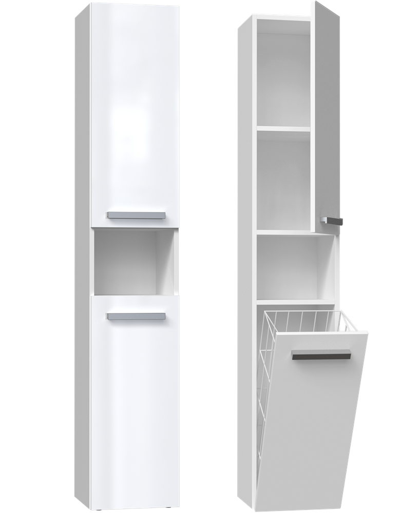 Koupelnová skříňka Nel III Bílá Lesklá