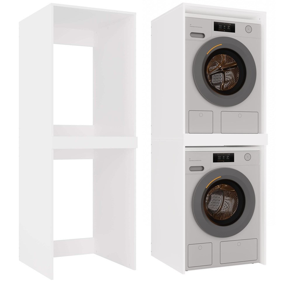 Skříň na pračku i sušičku POLA TWIN Bílá