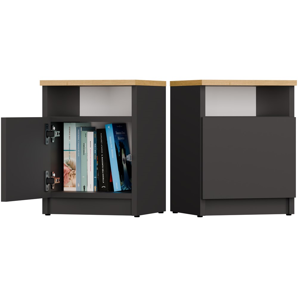 Noční stolek Galax 30/1D Antracyt Artisan