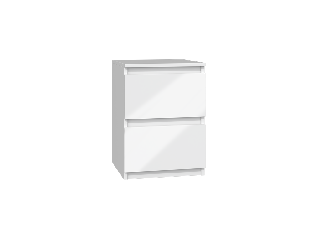 Noční stolek Malwa M2 bílá lesklá