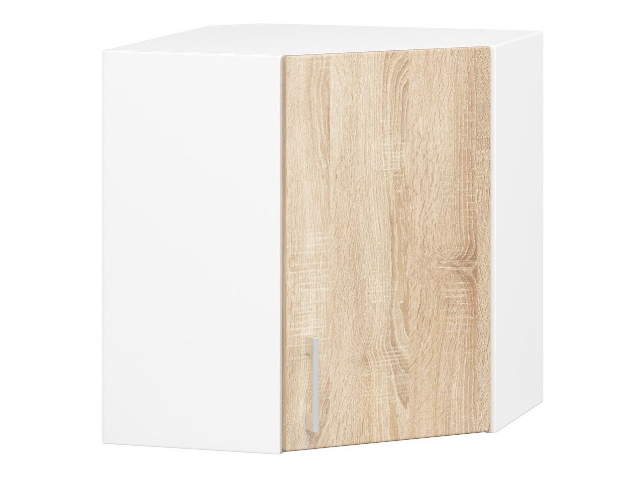 Rohová závěsná kuchyňská skříňka Lima W60/60 bílá/dub sonoma