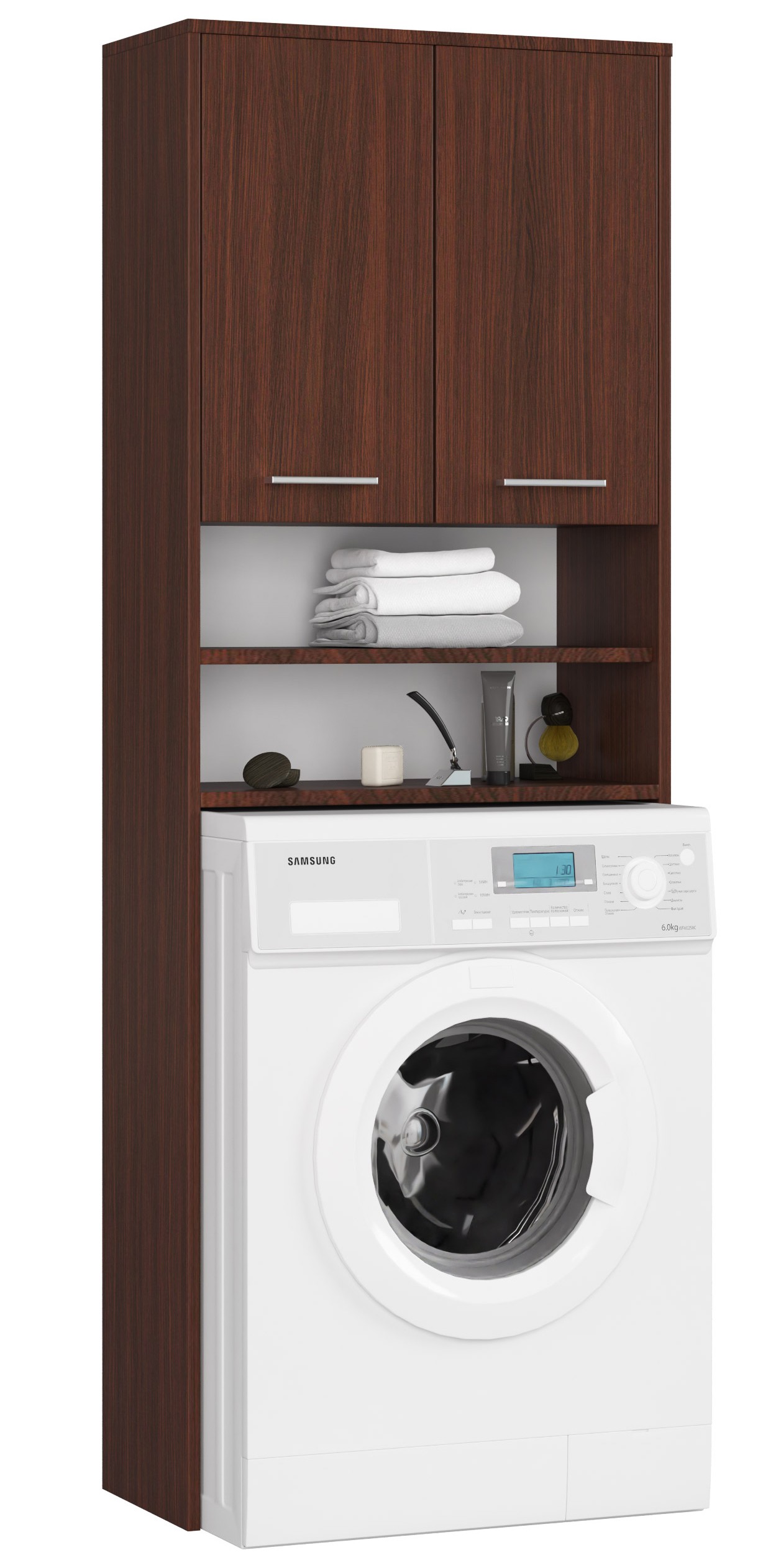 Koupelnová skříňka nad pračku Fin 180 2D2P wenge