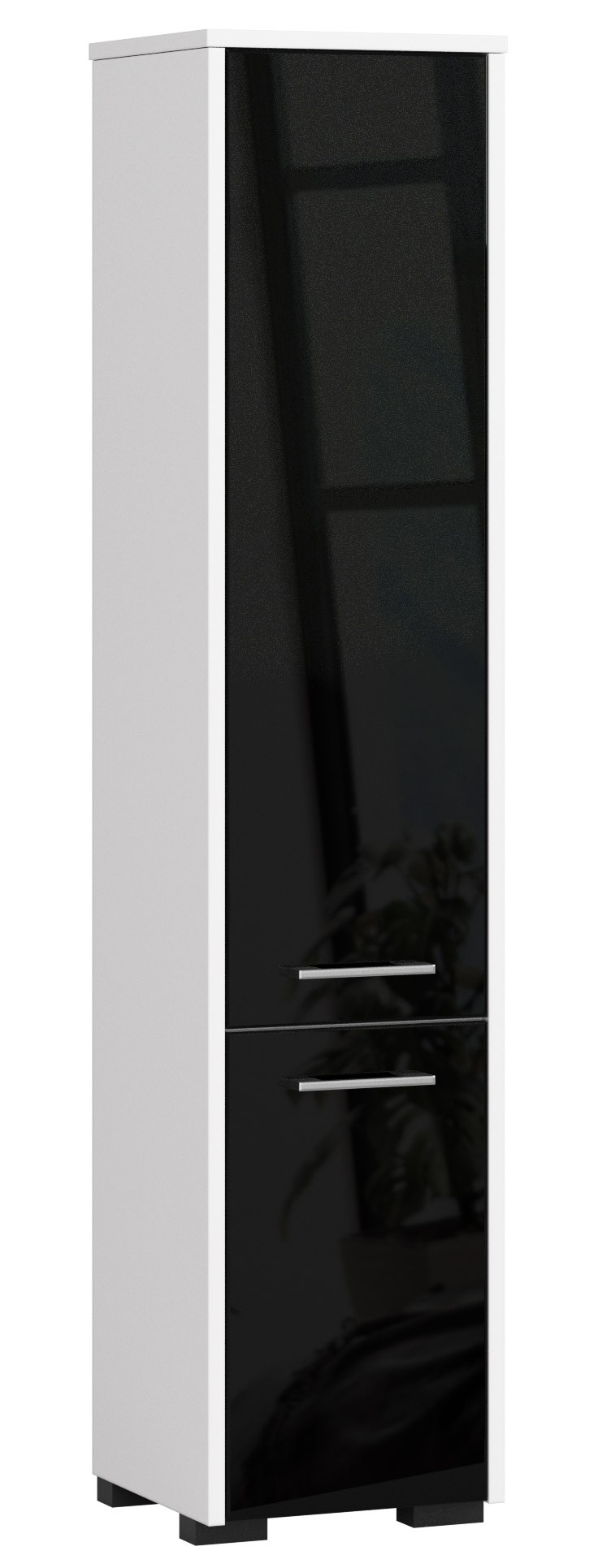 Koupelnová skříňka Fin 30 2D bílá/černý lesk