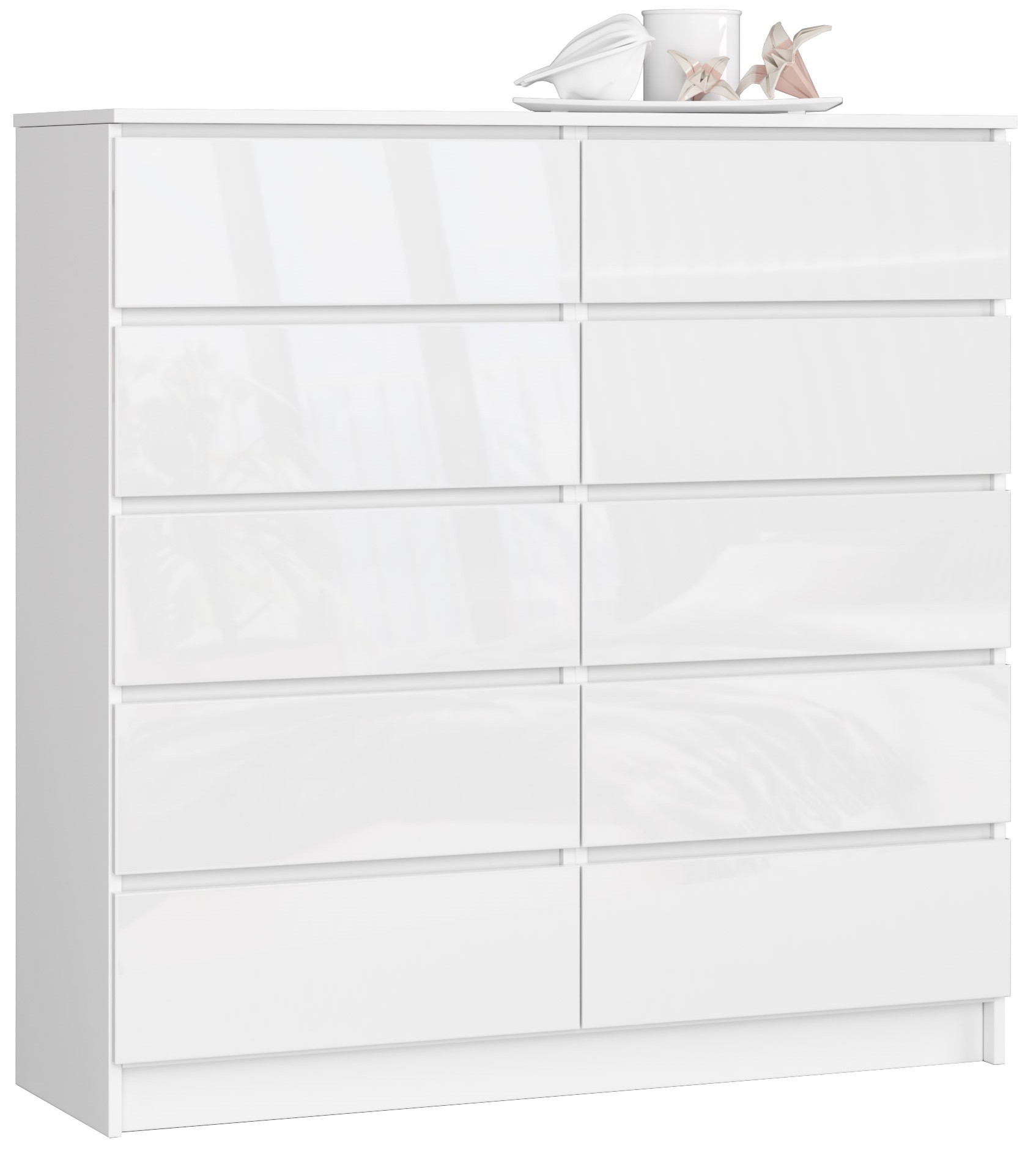 Komoda K120 10SZ bílá/bílý lesk