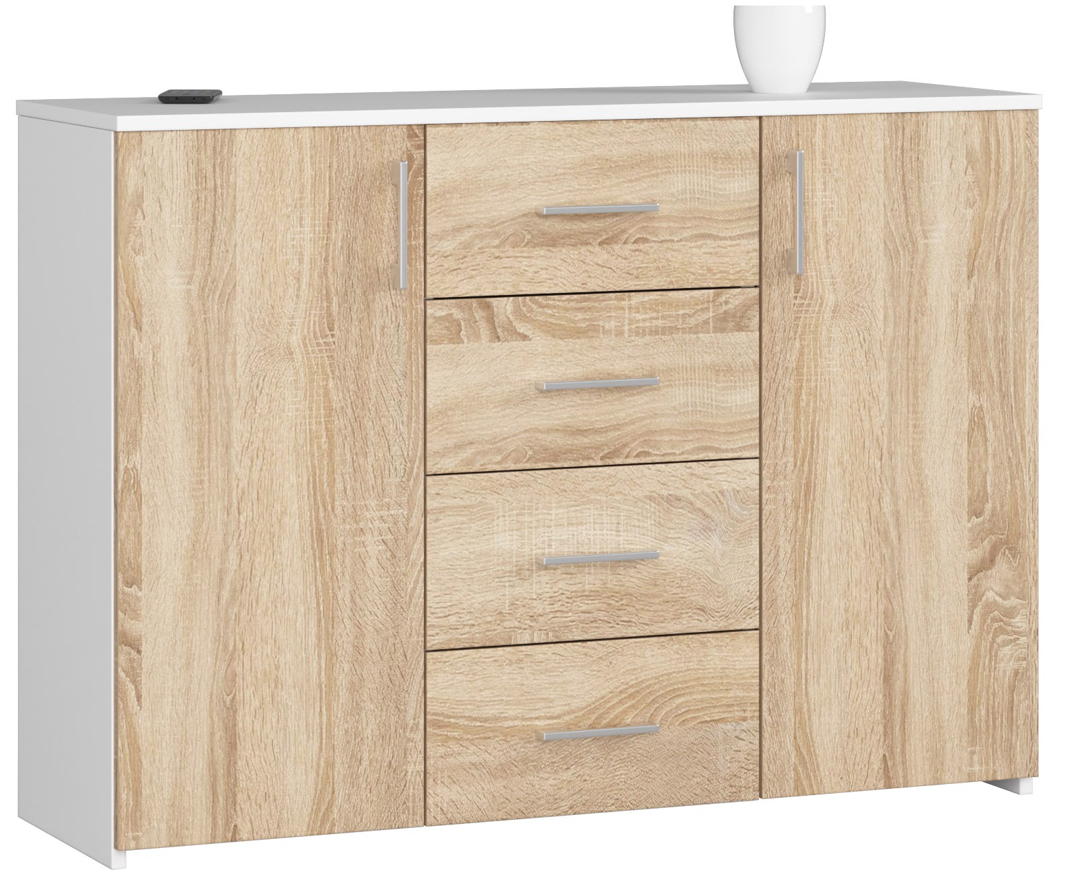Komoda K45 bílá/dub sonoma