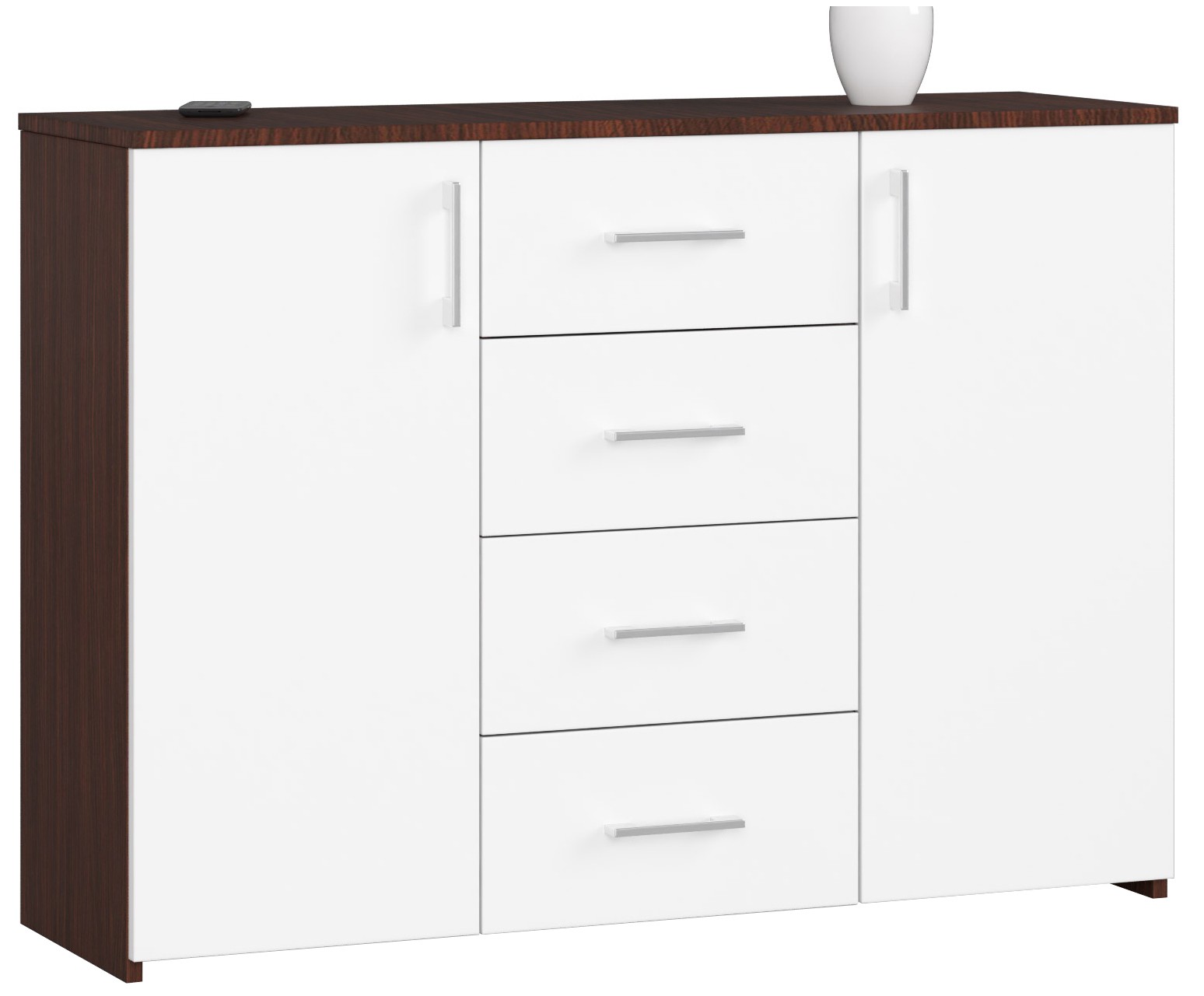 Komoda K45 wenge/bílá