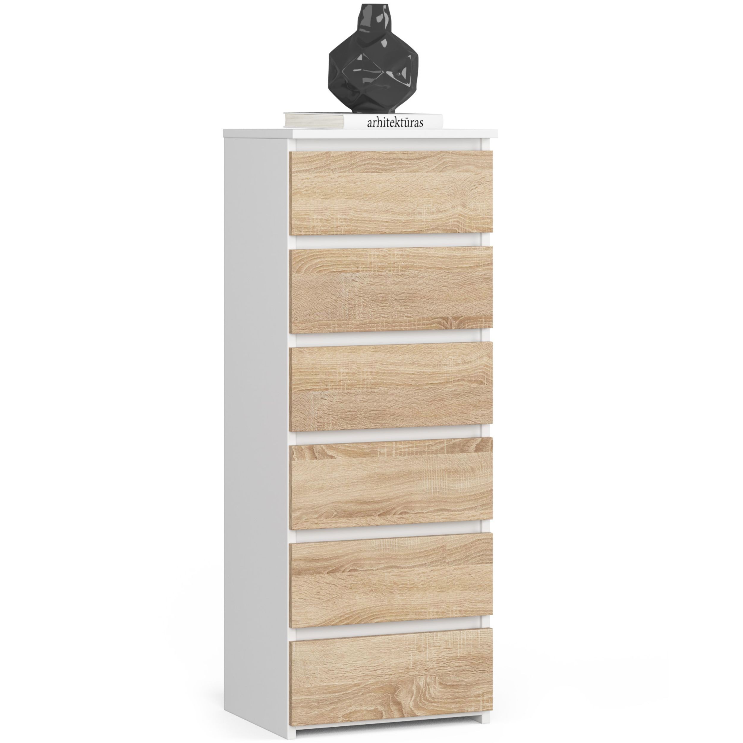 Komoda CL6 bílá/dub sonoma