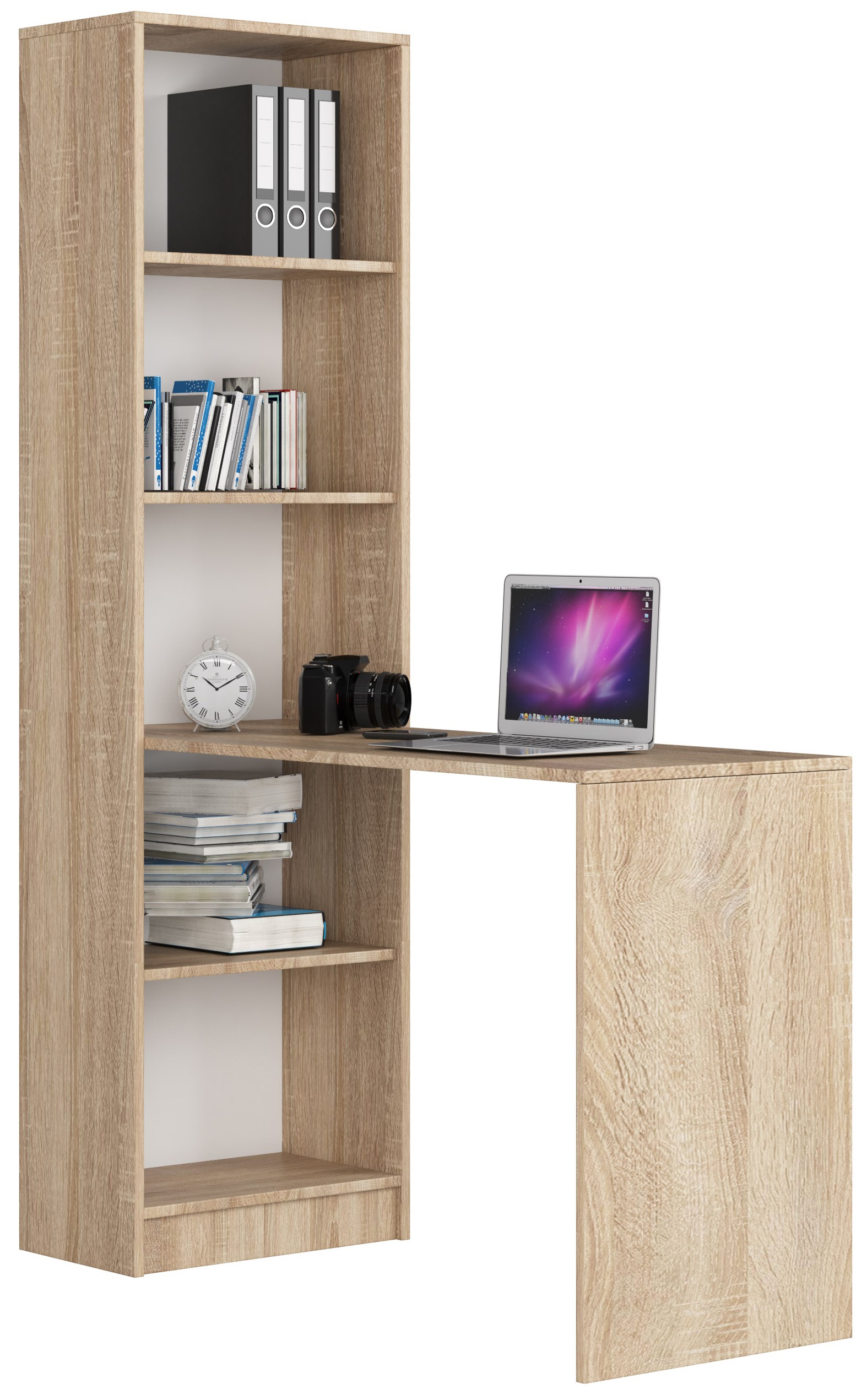 Počítačový stůl Smart s regálem dub sonoma