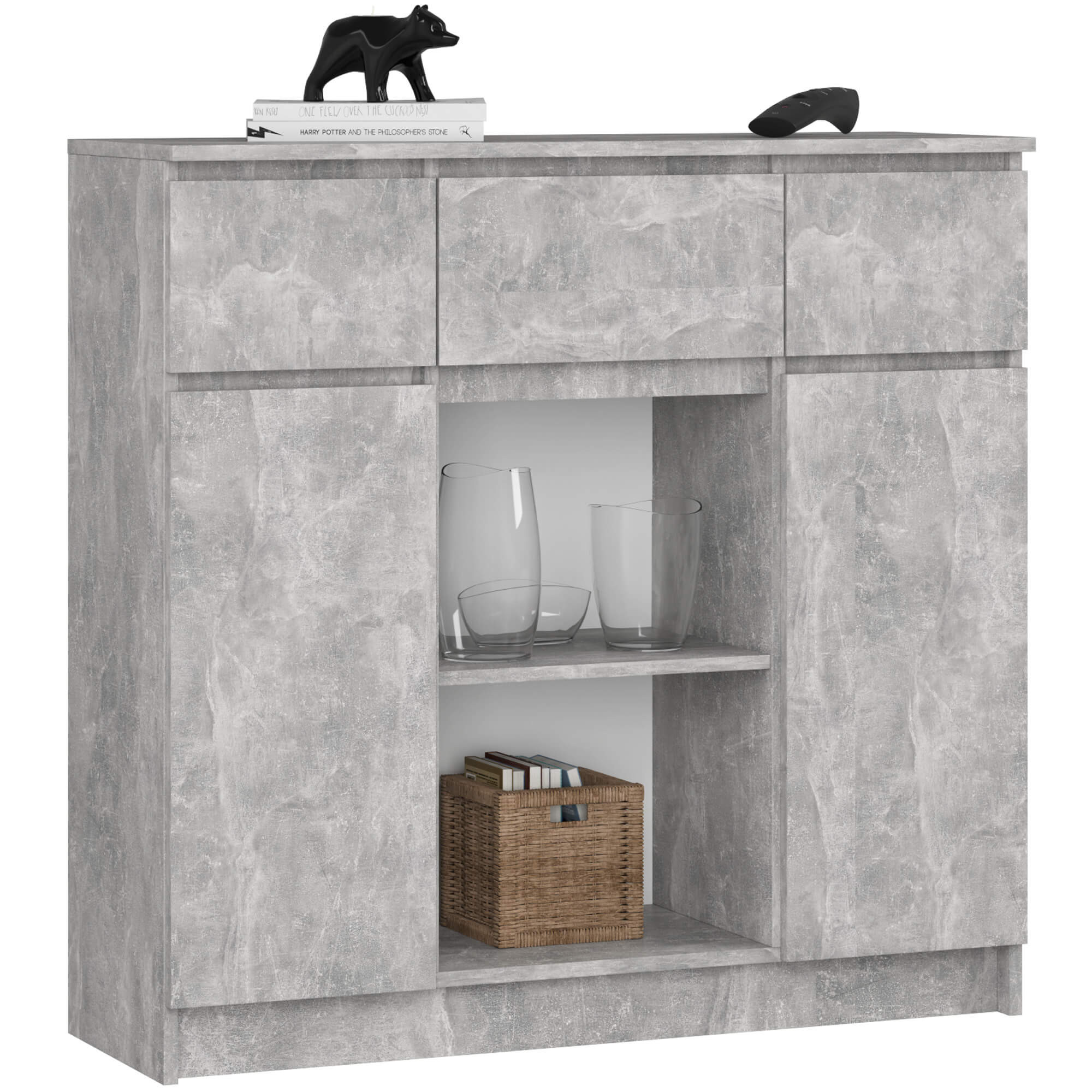 Komoda K100 2D3SZ1P beton